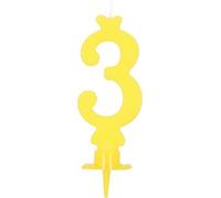 Bougie Joyeux Anniversaire Jaune n°3