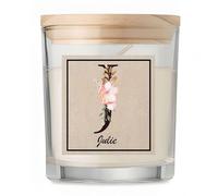Bougie Julie Lettre Fleur | Candle | Idée Cadeau Anniversaire Famille Travail Départ Collègue Retraite Noël