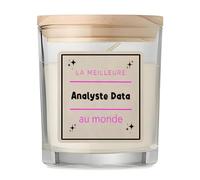 Bougie La meilleure Analyste Data au monde 2 - Candle - Idée Bougie Décorative Cadeau Anniversaire Fête Original Famille Travail Départ Collègue Retraite Noël.