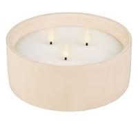 Bougie LED avec minuterie - 20 x 8 cm - Béton cire, pour l'intérieur et l'extérieur - Bougie en cire à trois flammes dans bol en béton - Avec fonction minuterie de 6 heures - Bougies sans flamme comme