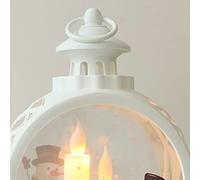 Bougie LED, Bougie LED Ronde R SM Verre Plastique LED Bougie de Noël Décoration pour la Maison Bronze Sa Bougie LED de Noël Noël (Bonhomme de Neige Blanc)