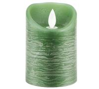 Bougie LED cire véritable avec minuterie mèche vacillante Jade vert hauteur 15cm