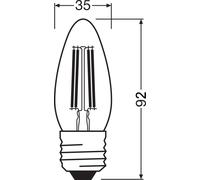 Bougie LED classique B40 à filament DIM P 3,4 W 82 4099854439001