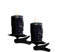 Bougie LED Clip Sapin Noël Flamme Réaliste(Black)