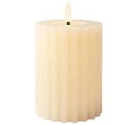 Bougie LED crème en cire - Lumineo - Blanc - Intérieur - Diamètre 7 cm - Hauteur 12,3 cm