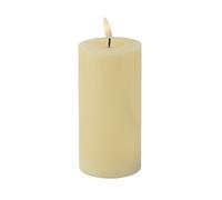 BOUGIE LED CYLINDRIQUE CIRE BRILLANT 15X7CM IVOIRE Beige, Ivoire, Crème, Écru, Naturel, Taupe