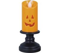 bougie led cylindrique socle pilier 12cm orange - générique 24523 Orange G