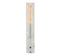 Bougie LED de l’Avent graduée Sara Calendar cire véritable blanc/argenté/doré 29 cm