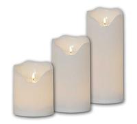 Bougie LED d'extérieur XXL GRAND, flamme 3D, bougies jumbo, lot de 3, avec minuterie