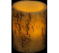 Bougie LED en cire véritable Écorce d'arbre 8x11cm Bougie à motif Design Tronc d'arbre Bougie décorative