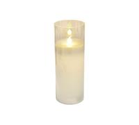 Bougie Led en verre - Blanc - D 7,5 x H 17.5 cm