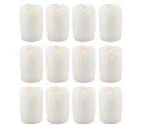Bougie LED Lampe de décoration Lumière de bougie Bougie en plastique Pile, interrupteur, 0,6 watt, DxH 5x7,5 cm, set de 12 pièces