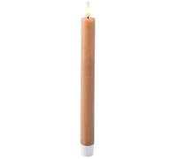 Bougie LED - Lumineo - Lot de 2 - Marron - Ø 2,2 x 24,5 cm - Effet flamme