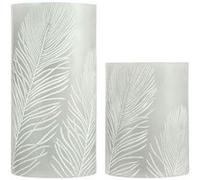 Bougie LED Pile Cosy Feather 76mm 2800K Gris#Blanc Cire G