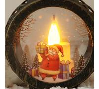 Bougie LED ronde rétro petit verre plastique LED élément de décoration de Noël f��r bronze à domicile père
