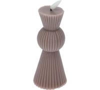 Bougie LED striée 6,5x14,5 cm - Flamme vacillante, Lampe décorative en cire véritable, Sans danger & adaptée aux enfants