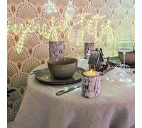 Bougie led tronc d’arbre blanc chaud - effet flamme