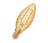 Osram Vintage 1906® Classic BW Fil LED lampe, E14, bougie torsadé, or, 1,5 W, 120lm, 2400k, couleur confort chaude, consommation très faible, durée de vie à long terme