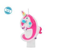 Bougie Licorne Atosa n° 9 Rose Rose One Size