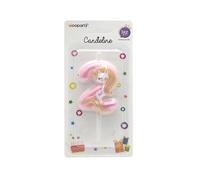 Bougie Licorne No.2 couleur rose 11cm Rose