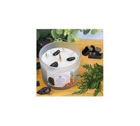 Bougie Lithothérapie Sauge Blanche & Sélénite - Purification & Protection Énergétique - Aromathérapie - Mèche Bois Crépitante - Magnétisée par Serge Diaz