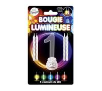 Bougies Lumineuses LED Chiffre 1 - Blanc - Taille Unique