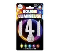 Bougies Lumineuses Led Chiffre 4 Blanc
