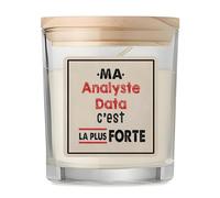Bougie Ma Analyste Data Cest la plus forte - Candle - Idée Bougie Décorative Cadeau Anniversaire Fête Original Famille Travail Départ Collègue Retraite Noël.