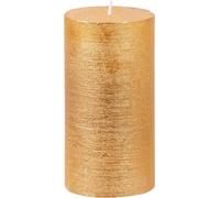 Bougie MagicHome Noël, 6,9x13 cm, cylindrique, or, effet métallique
