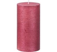 Bougie MagicHome Noël, 6,9x13 cm, cylindrique, rouge, effet métallique