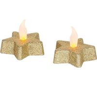 Bougie MagicHome Noël, étoile LED, doré, blanc chaud, 5,8x4,8 cm