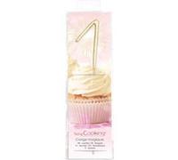 Bougie magique 17,5 cm - chiffre 1 Doré G