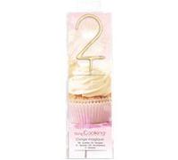 Bougie magique 17,5 cm - chiffre 2 - ScrapCooking Doré G