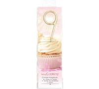 Bougie magique 17,5 cm - chiffre 9 Doré G