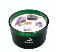 Bougie magique avec fleurs et pierres précieuses Hop Hare - Bougie cire de soja faite à la main - 8,8x5cm (La Lune)