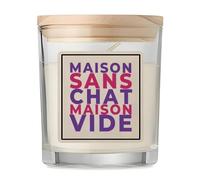 Bougie Maison Sans Chat Maison Vide - Candle - Idée Bougie Décorative Cadeau Anniversaire Fête Original Famille Travail Départ Collègue Retraite Noël. - Violet&Rouge - 1