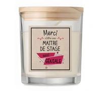 Bougie Maitre de Stage Merci Géniale | Candle | Idée Cadeau Formatrice Original Travail Départ Collègue Retraite Anniversaire Noël