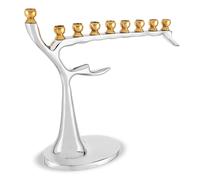 Bougie Menorah artistique en forme d'arbre d'hiver st rile de Zion Judaica Hanoukka, compatible avec les bougies ou les coupes huile de Hanoukk