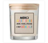 Bougie Merci MAitresse - école géniale| Cadeau Remerciement fin d'Années Rentrée des Classes Maternelle Cadeau Professeur Institutrice Prof Noël Collègue Retraite