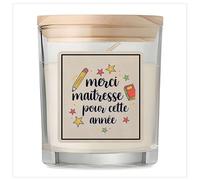Bougie Merci Maitresse étoiles | Cadeau Remerciement fin d'Années Rentrée des Classes Maternelle Cadeau Professeur Institutrice Prof Noël Collègue Retraite