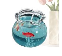 Bougie Mini Aquarium, Bougie En Verre Design Poisson Avec Bulbes, Décoration Esthétique Pour Maison, Chambre, Salon Et Salle De Bain, Cadeau Décoratif Pour Femme