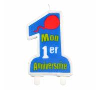 Bougie "Mon Premier Anniversaire" 9cm Bleu