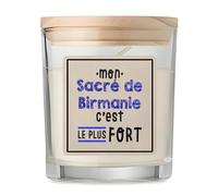 Bougie Mon Sacre de Birmanie Cest le plus fort - Candle - Idée Bougie Décorative Cadeau Anniversaire Fête Original Famille Travail Départ Collègue Retraite Noël.
