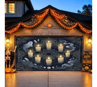 Bougie murale gothique occulte pour Halloween, bougies murales pour porte | Art gothique occulte, toile de fond de porte de garage, motifs de fumée éthérée, motifs géométriques mystiques