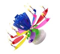Bougie Musicale En Forme De Gâteau D'anniversaire, Qui S'ouvre Et Pivote Lorsqu'elle Est Allumée, Créatif, Joyeux Anniversaire Fête, Double Couche, 14 Bougies