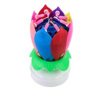 Bougie Musicale - Innovante - Lotus - 8 Bougies - Rotation - Joyeux Anniversaire