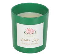 Bougie nénuphar au parfum serein, support en verre vert, longue durée de combustion et emballage élégant - Idéal pour la relaxation, la méditation et la décoration inspirée de la nature
