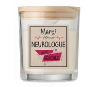 Bougie Neurologue Merci Géniale | Candle | Idée Cadeau Spécialiste du cerveau Original Travail Départ Collègue Retraite Anniversaire Noël