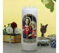 Bougie neuvaine les Coeurs Unis 17,5cm - Bougie Neuvaine - Culte Chrétien en Cire végétale