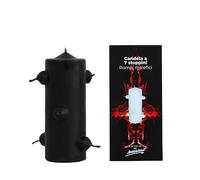 Bougie noire 7 mèches pour rituels de nettoyage et de protection en profondeur • 16 cm de haut x 5,5 cm de large • Bougie ésotérique pour briser la magie noire, les coupes et les abats énergétiques